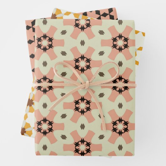 Perzik en zwart Papierpak 5 Inpakpapier Vel (In situ)