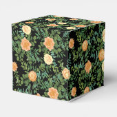 Perzik en zwarte pony's en Roos Floral Wedding Bedankdoosjes (Achterkant)