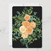 Perzik en zwarte pony's en Roos Floral Wedding Kaart (Achterkant)