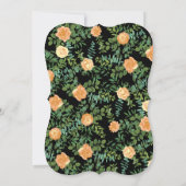 Perzik en zwarte pony's en Roos Floral Wedding Kaart (Achterkant)