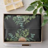 Perzik en zwarte pony's en Roos Floral Wedding Tissuepapier (Geschenk)