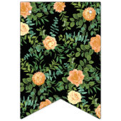 Perzik en zwarte pony's en Roos Floral Wedding Vlaggetjes (Eerste vlag)