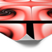 Perzik en Zwarte Volute Patroon Poster (Hoek)