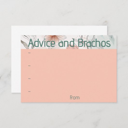 Perzik floral advies Kaart (Voorkant / Achterkant)