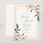 Perzik Floral Elegant Vrijgezellenfeest Kaart (Voorkant / Achterkant)