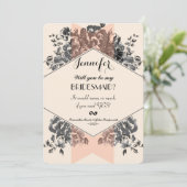 Perzik Floral en Stripe Kaart (Staand voorkant)