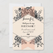 Perzik  Floral en Stripe Kaart (Voorkant)