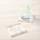 Perzik Floral Geslachtsneutraal Baby shower Kartonnen Onderzetters (Insitu)