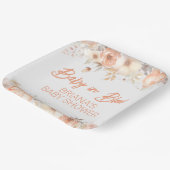 Perzik Floral Geslachtsneutraal Baby shower Papieren Bordje (Gebogen)