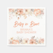Perzik Floral Geslachtsneutraal Baby shower Servet (Voorkant)