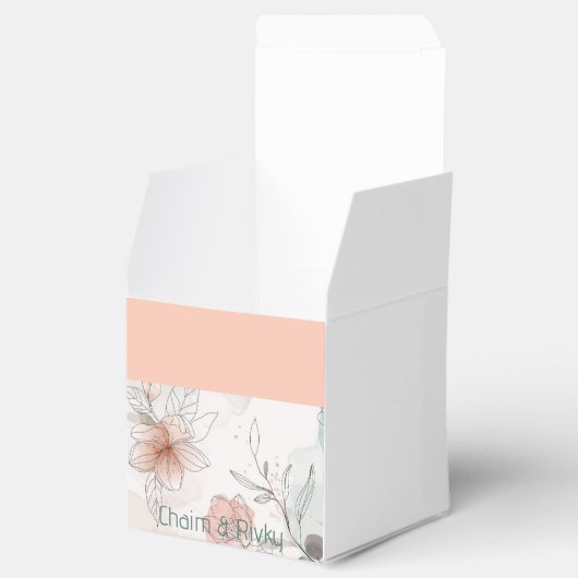 Perzik floral gunst doos bedankdoosjes (Geopend)