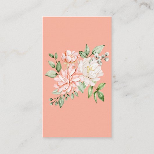 Perzik Floral Neutraal Baby shower Boeken voor Bab Informatiekaartje (Achterkant)