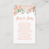 Perzik Floral Neutraal Baby shower Boeken voor Bab Informatiekaartje (Voorkant)