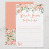 Perzik Floral Neutral Baby shower Advies (Voorkant / Achterkant)