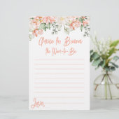 Perzik Floral Neutral Baby shower Advies (Staand voorkant)