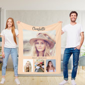 Perzik foto collage meisje vrienden fleece deken