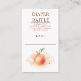 Perzik Fruit Baby shower Luier Raffle Informatiekaartje