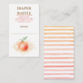 Perzik Fruit Baby shower Luier Raffle Informatiekaartje (Voorkant / Achterkant)