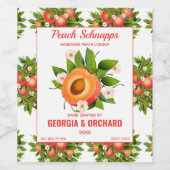 Perzik Fruit Bloemig Wijn Etiket (Enkel label)