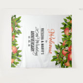 Perzik Fruit Bruiloft Achtergrond Wandkleed (Voorkant (horizontaal))