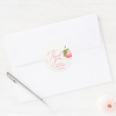 Perzik Fruit Dank je Meisje Baby shower Ronde Sticker (Envelop)