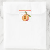 Perzik Fruit | Dank Je Vierkante Sticker (Tas)