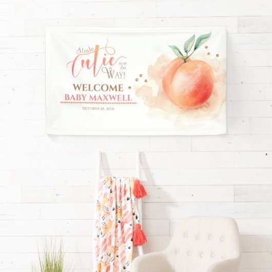 Perzik Fruit Modern Baby shower Spandoek (Insitu)