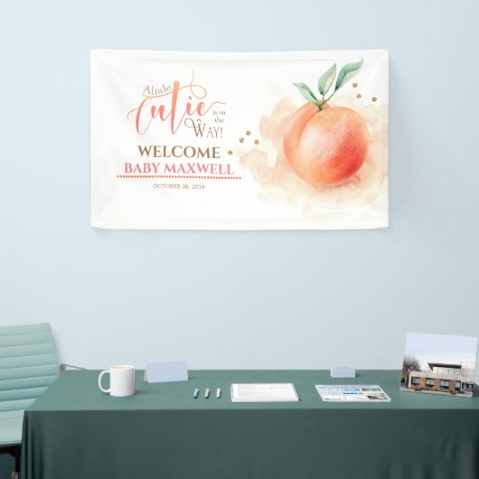 Perzik Fruit Modern Baby shower Spandoek (Beurs)