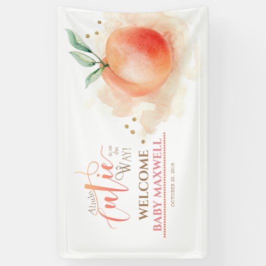 Perzik Fruit Modern Baby shower Spandoek (Verticaal)