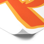 Perzik Fruit Retro Oranje Poster (Hoek)