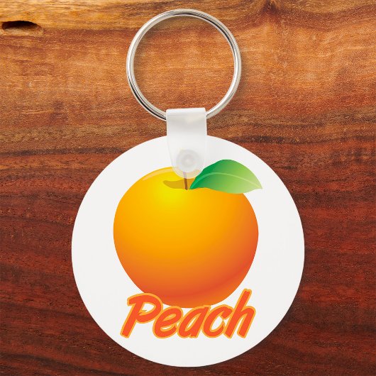 Perzik Fruit Retro Oranje Sleutelhanger