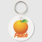 Perzik Fruit Retro Oranje Sleutelhanger (Achterkant)