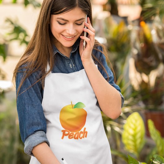 Perzik Fruit Retro Oranje Standaard Schort