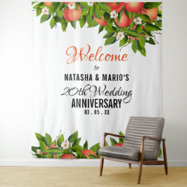 Perzik Fruit Trouw Achtergrond Wandkleed