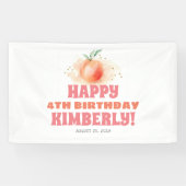 Perzik Fruit Zoet Verjaardagsfeest Spandoek (Horizontaal)