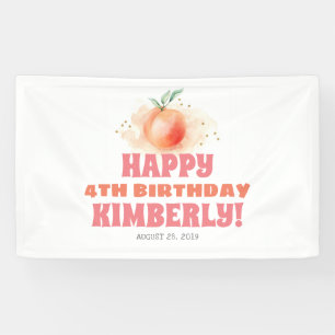 Perzik Fruit Zoet Verjaardagsfeest Spandoek