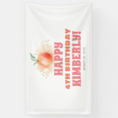 Perzik Fruit Zoet Verjaardagsfeest Spandoek (Verticaal)