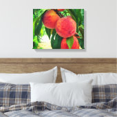 Perzik Fruitboom Tak Gestrekte Canvasprint Canvas Afdruk (Insitu (Slaapkamer))