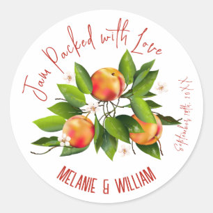 Perzik Fruitjam Ronde Sticker