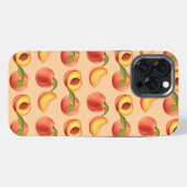 Perzik Fruitpatroon iPhone Hoesje (Achterkant horizontaal)