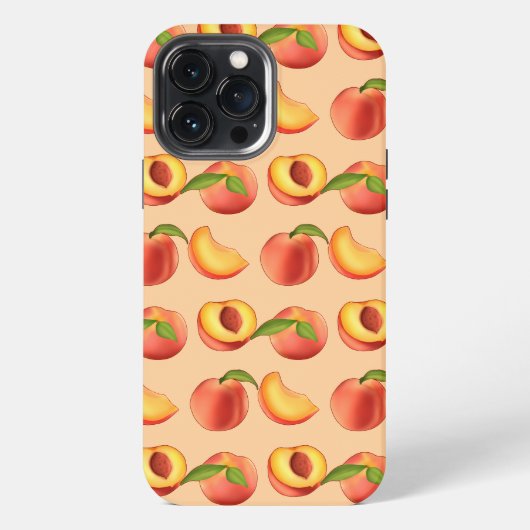 Perzik Fruitpatroon iPhone Hoesje (Achterkant)