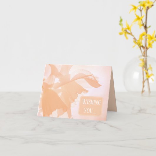 Perzik Fuzz Abstract Bloemstuk Kaart (Gele Bloem)