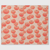 Perzik Fuzz Abstract Botanisch Fruitig Patroon 10 Cadeaupapier (Vlak)