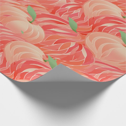 Perzik Fuzz Abstract Botanisch Fruitig Patroon 11 Cadeaupapier (Hoek)