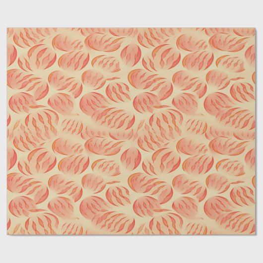 Perzik Fuzz Abstract Botanisch Fruitig Patroon 12 Cadeaupapier (Vlak)