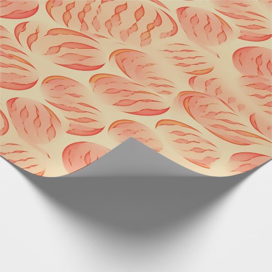 Perzik Fuzz Abstract Botanisch Fruitig Patroon 12 Cadeaupapier (Hoek)