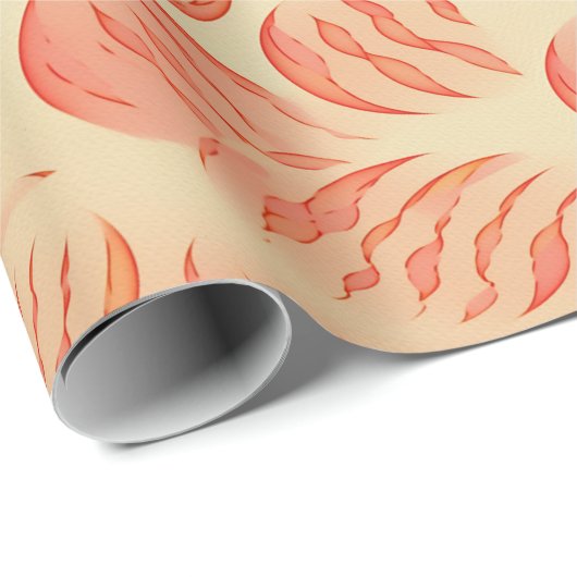 Perzik Fuzz Abstract Botanisch Fruitig Patroon 12 Cadeaupapier (Rol Hoek)