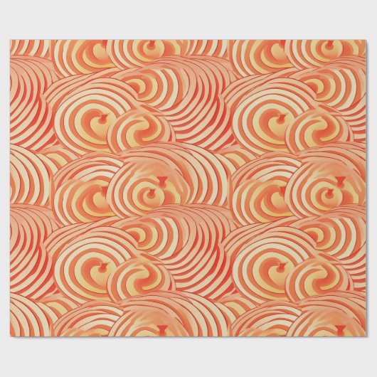 Perzik Fuzz Abstract Botanisch Fruitig Patroon 13 Cadeaupapier (Vlak)