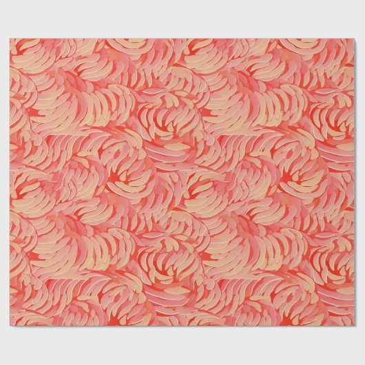 Perzik Fuzz Abstract Botanisch Fruitig Patroon 14 Cadeaupapier (Vlak)