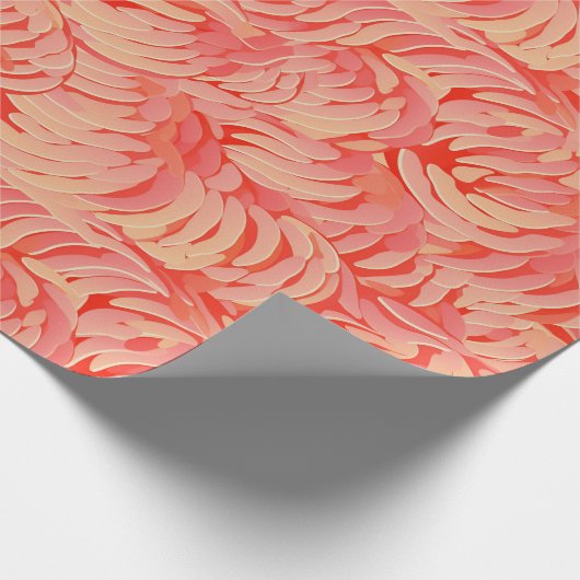 Perzik Fuzz Abstract Botanisch Fruitig Patroon 14 Cadeaupapier (Hoek)